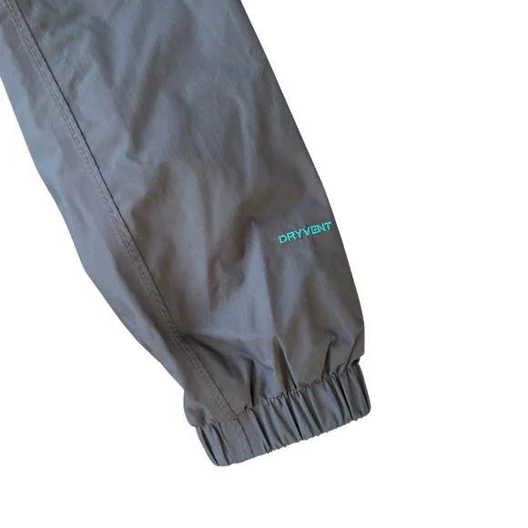 The North Face Grey Nylon Hooded Jacket Teal Mesh Lined Fall Coat Size SMALL - Picture 4 of 12